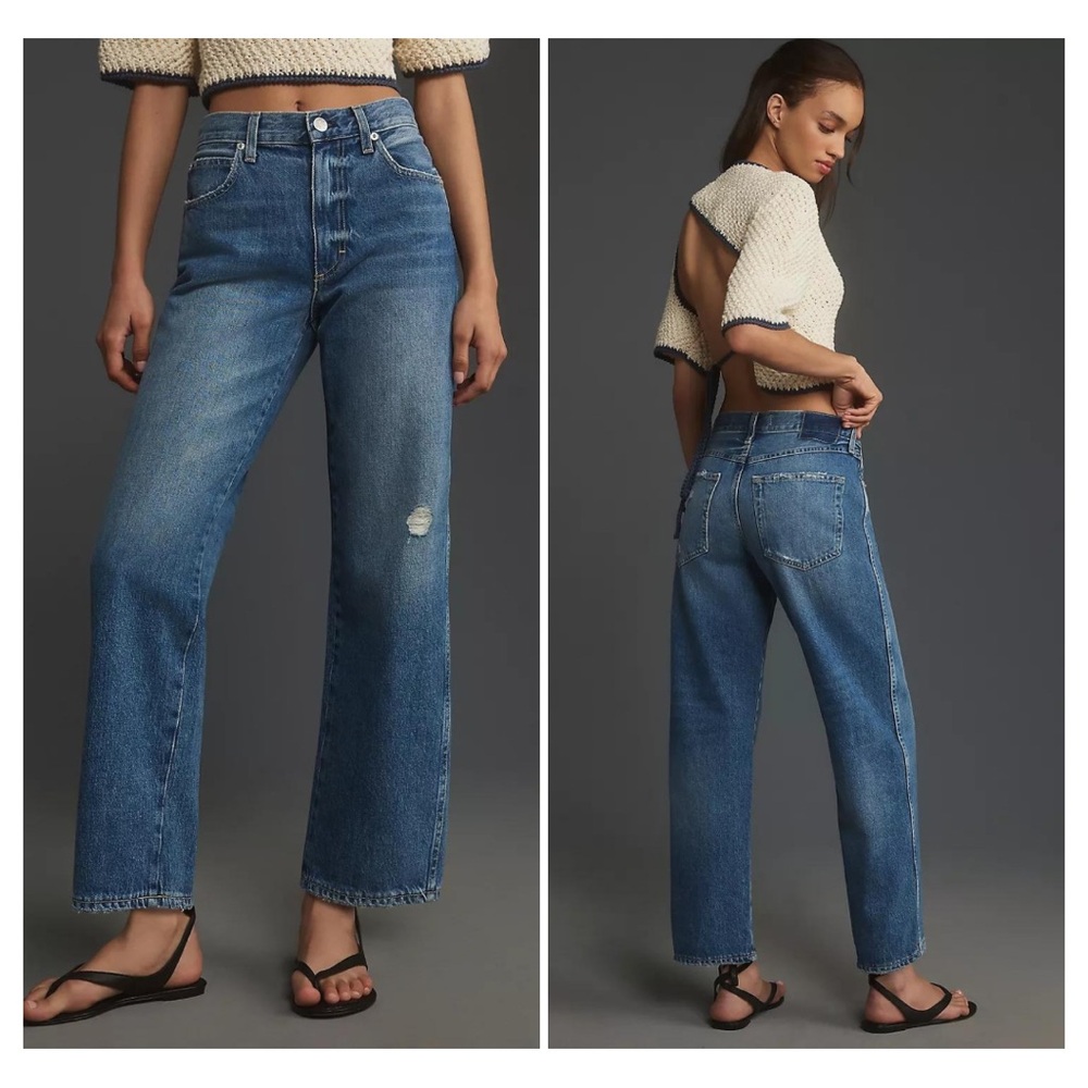 AMO Billie Straight Leg Cropped Denim Jeans Warmth Size 29